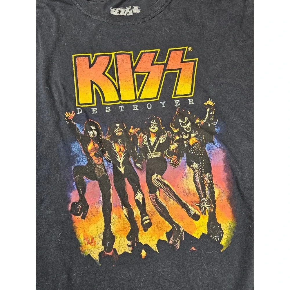 KISS Destroyer Graphic T-Shirt Mens XL Black 2021 Tee Rock Music Short Sleeve